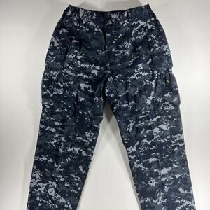 US Navy Cargo Pants Mens Large Long Blue Digital Camo Trousers Military USN